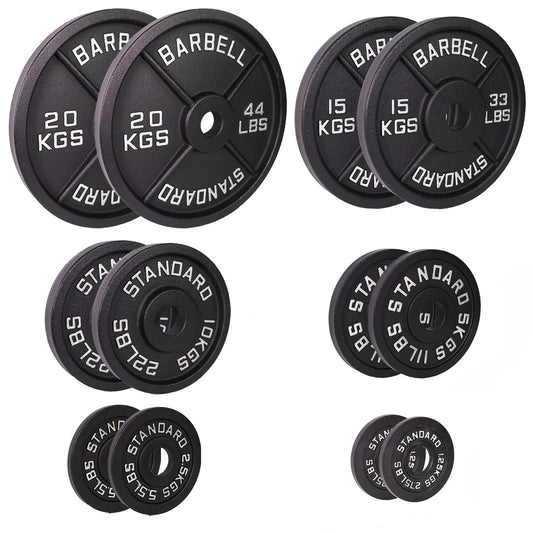 107.5kg Cast Iron Plate Set  Olympic Weight Plates  JH Fitness