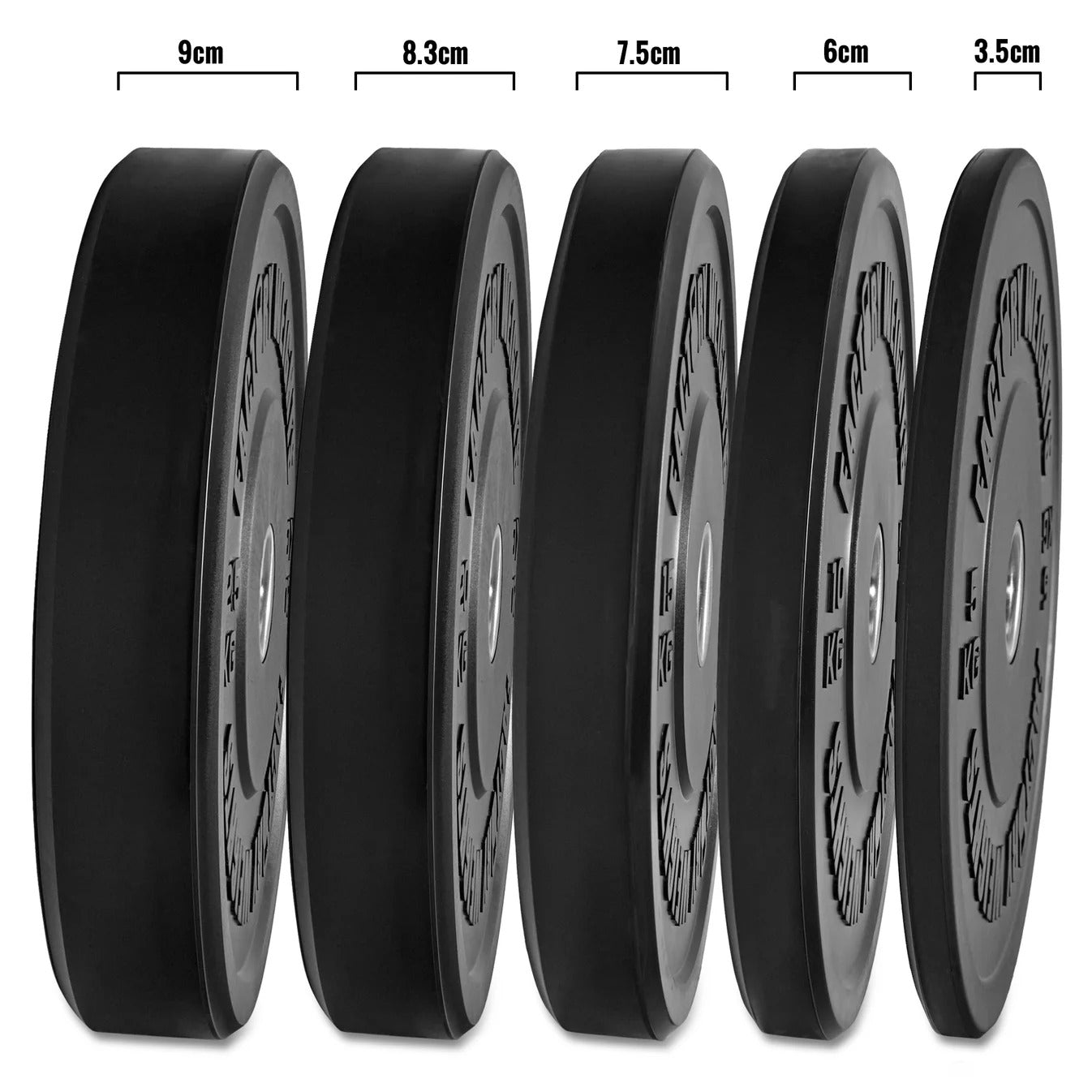 150kg Black Bumper Plate Set  Olympic Weight Plates  JH Fitness